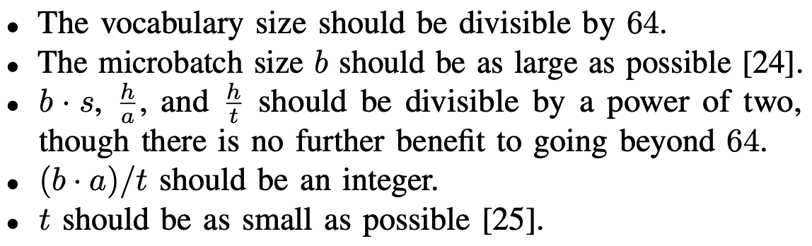 Transform sizing rules